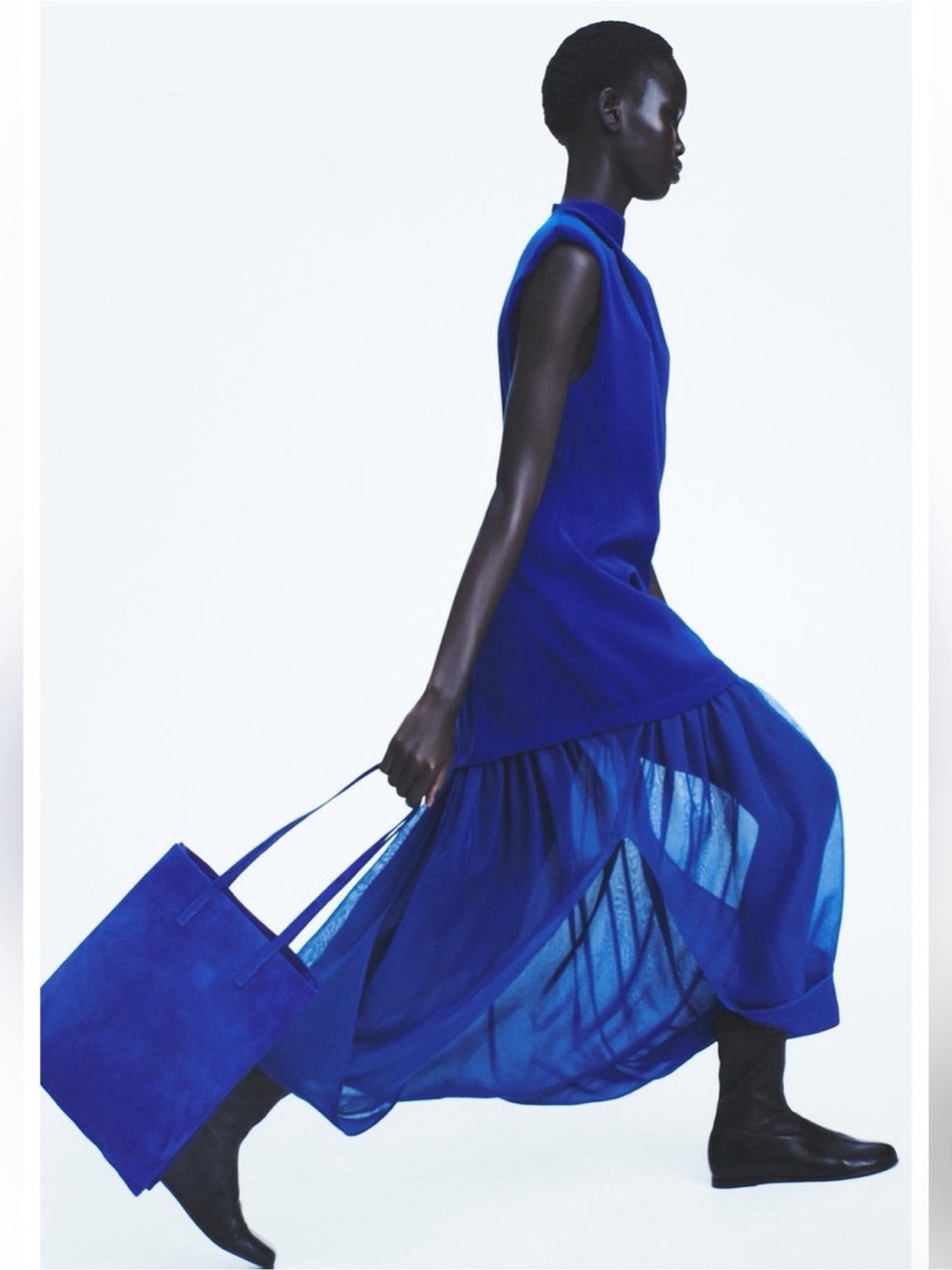 ZARA COMBINATION MIDI DRESS